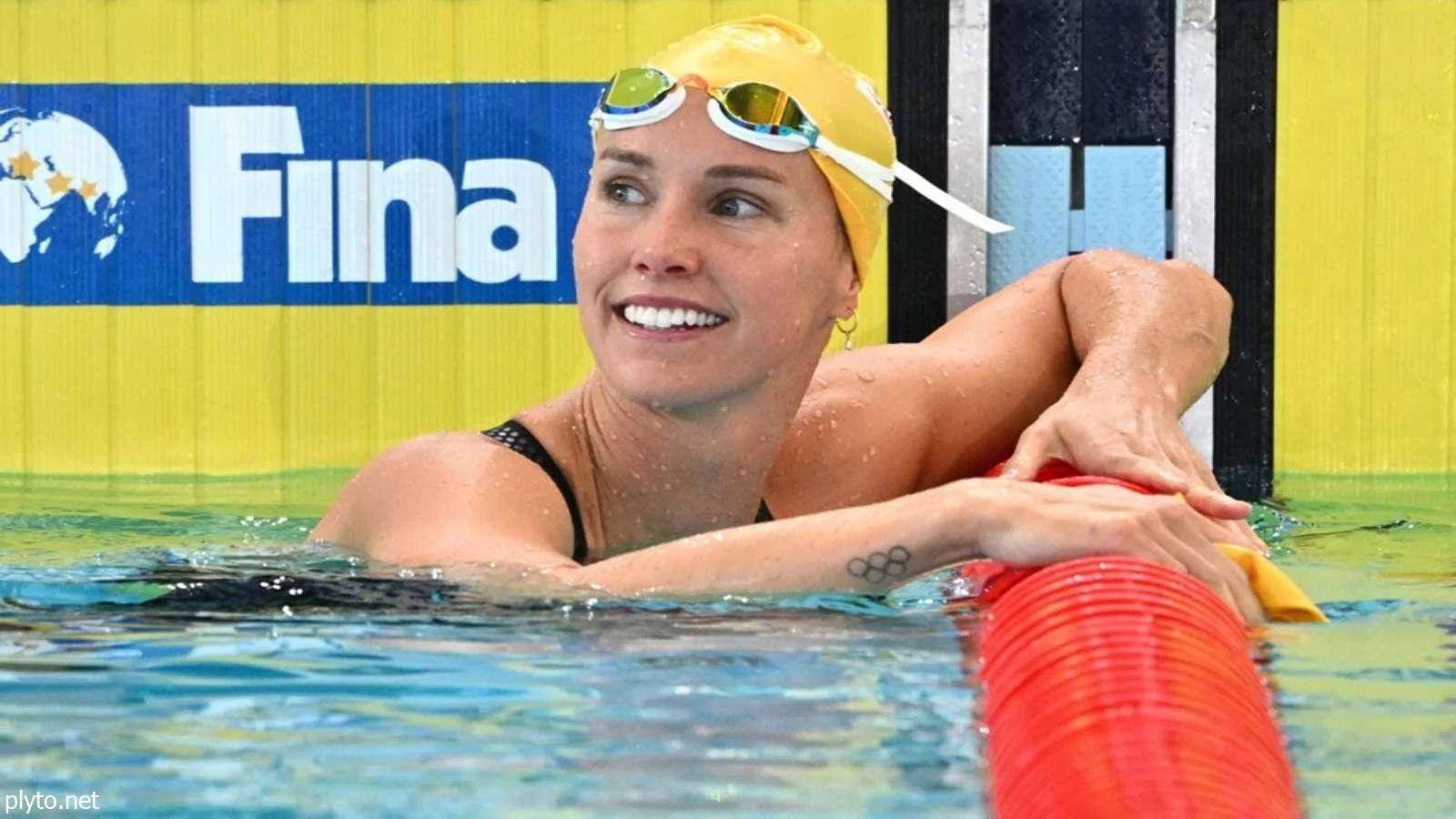 Emma McKeon at the Tokyo 2020 Olympics, where she won six gold medals before announcing her retirement.