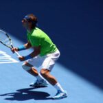 Rafael Nadal waving to fans during his farewell match in Malaga