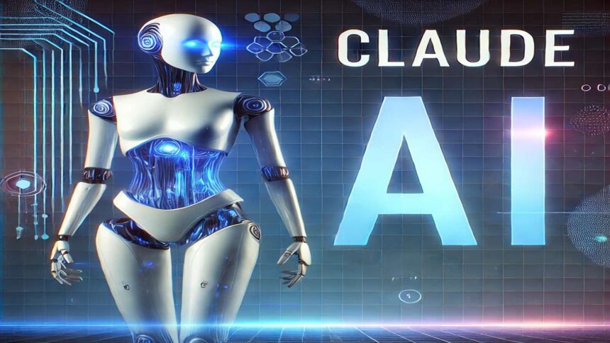 Claude AI integrated into a business environment, automating customer queries and improving productivity